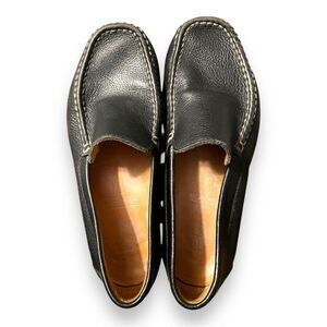 GEOX Black Leather Loafers Slip-On Comfortable Casual Shoes Size 43